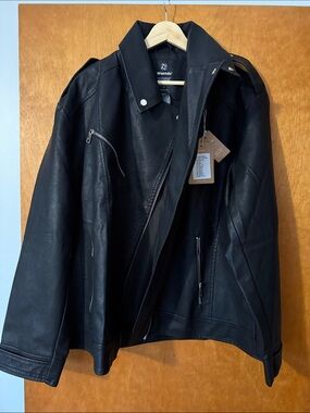 Wantdo Women's Black Faux Leather Moto Jacket